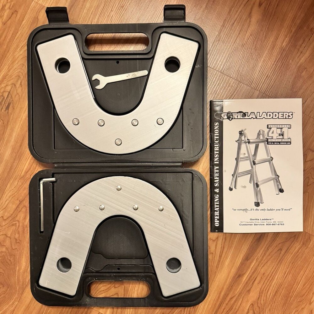 Gorilla Ladder Static Hinge Rail Bracket Kit Scaffold Mode Case w/Wrench